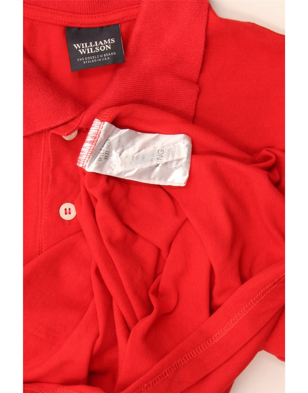 Camisa polo masculina Williams Wilson pequena algodão Borgonha