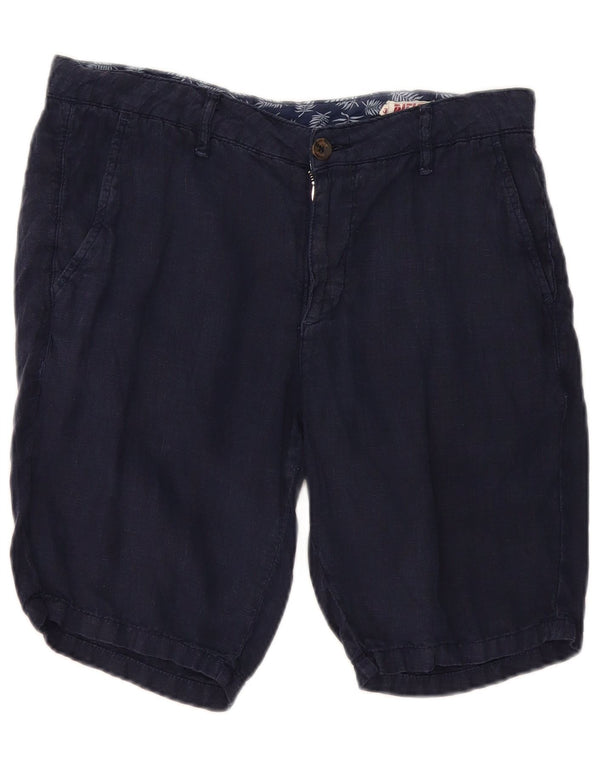 Rifle Mens Chino Shorts Médio W30 Azul Marinho Algodão
