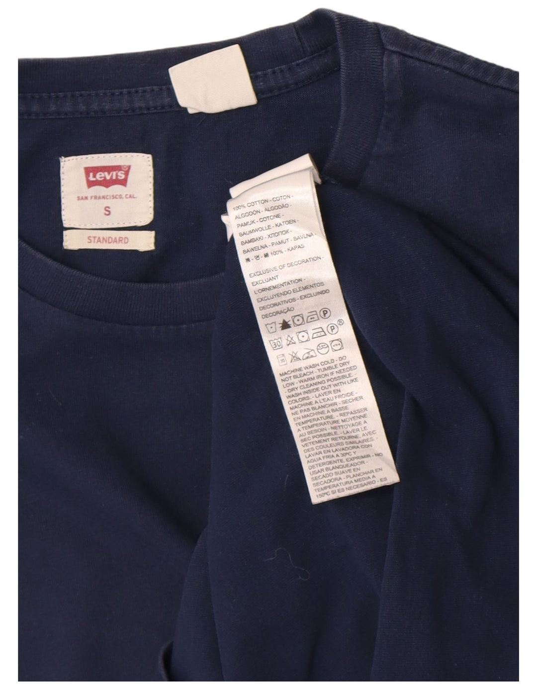Levi's Masculino Standard Top Manga Longa Pequeno Algodão Azul Marinho