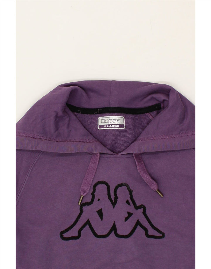 KAPPA Womens Graphic Hoodie Jumper UK 18 XL Purple Cotton Vintage Kappa and Second-Hand Kappa from Messina Hembry 