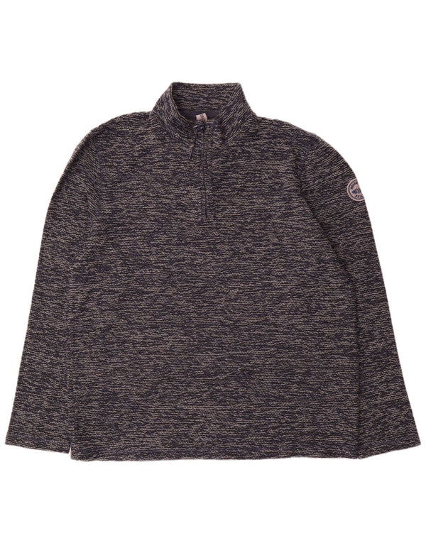 Moletom masculino Weird Fish com zíper e gola XL azul marinho salpicado de acrílico