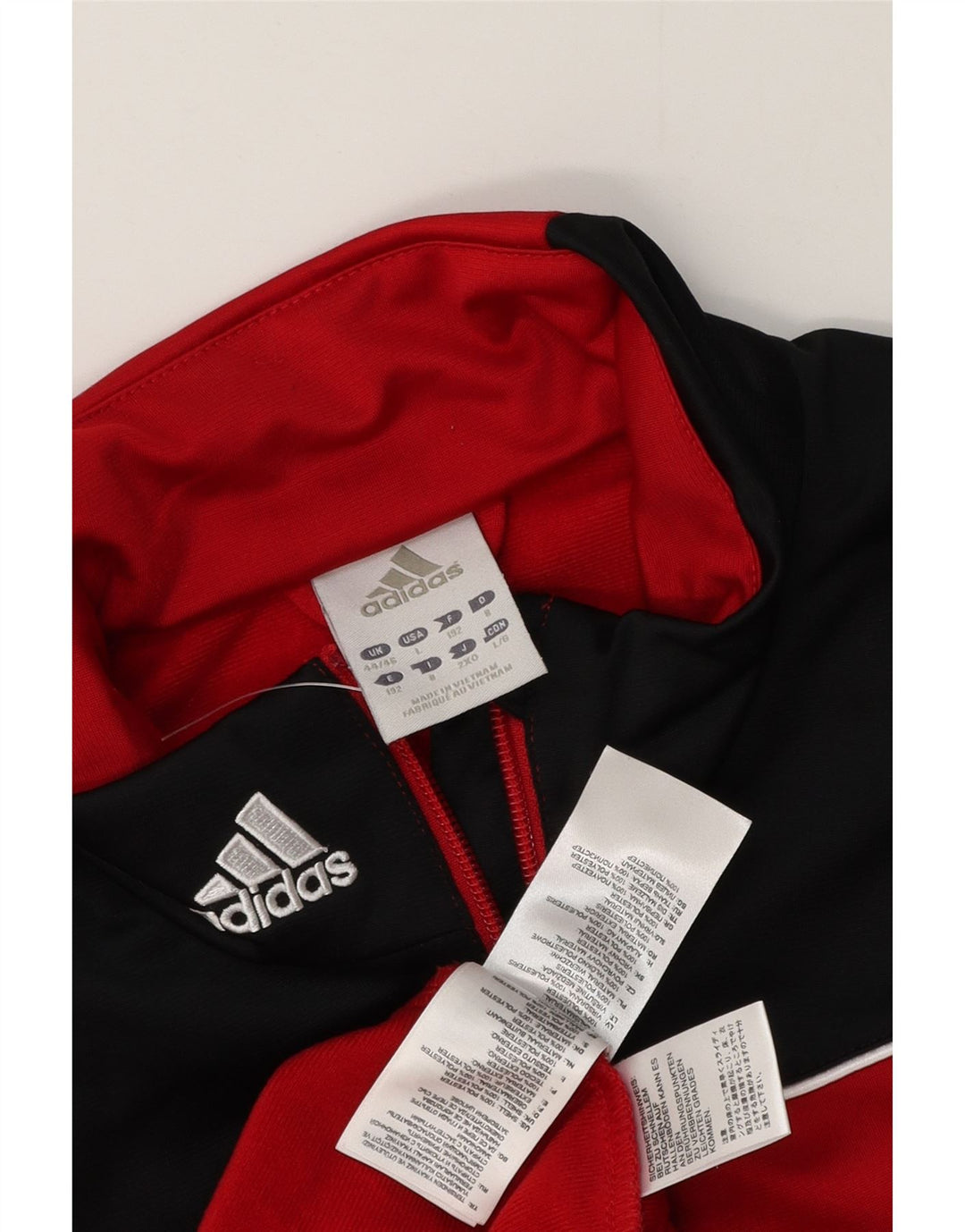 Adidas Mens Tracksuit Top Jacket UK 44/46 Grande Vermelho Colorblock Poliéster
