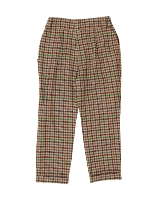 Calça feminina vintage cintura alta W28 L24 xadrez multicolorida