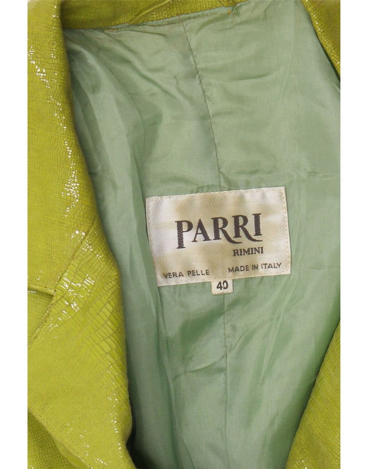 Jaqueta blazer feminina vintage com 3 botões IT 40 estampa animal verde pequena