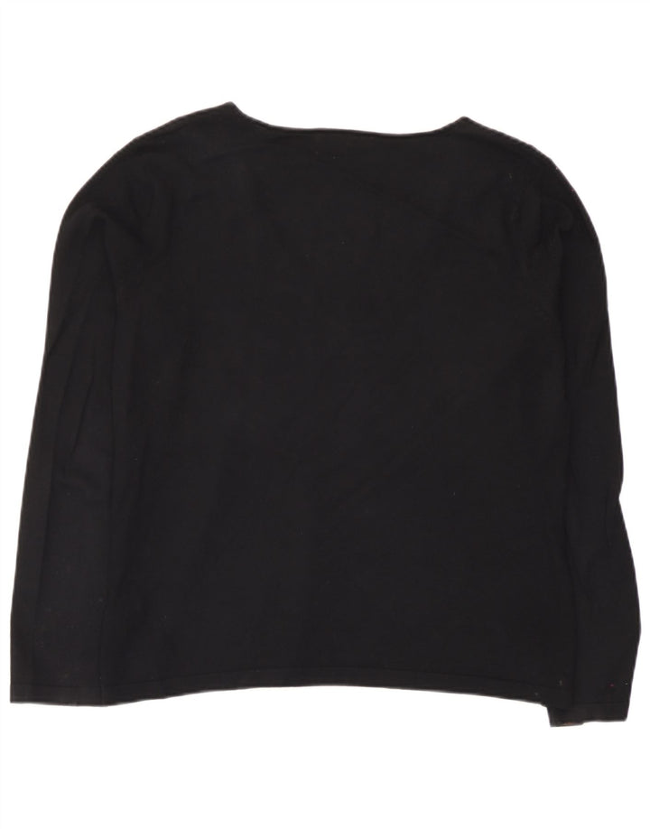 Top feminino Marks & Spencer manga comprida UK 14 viscose preta média