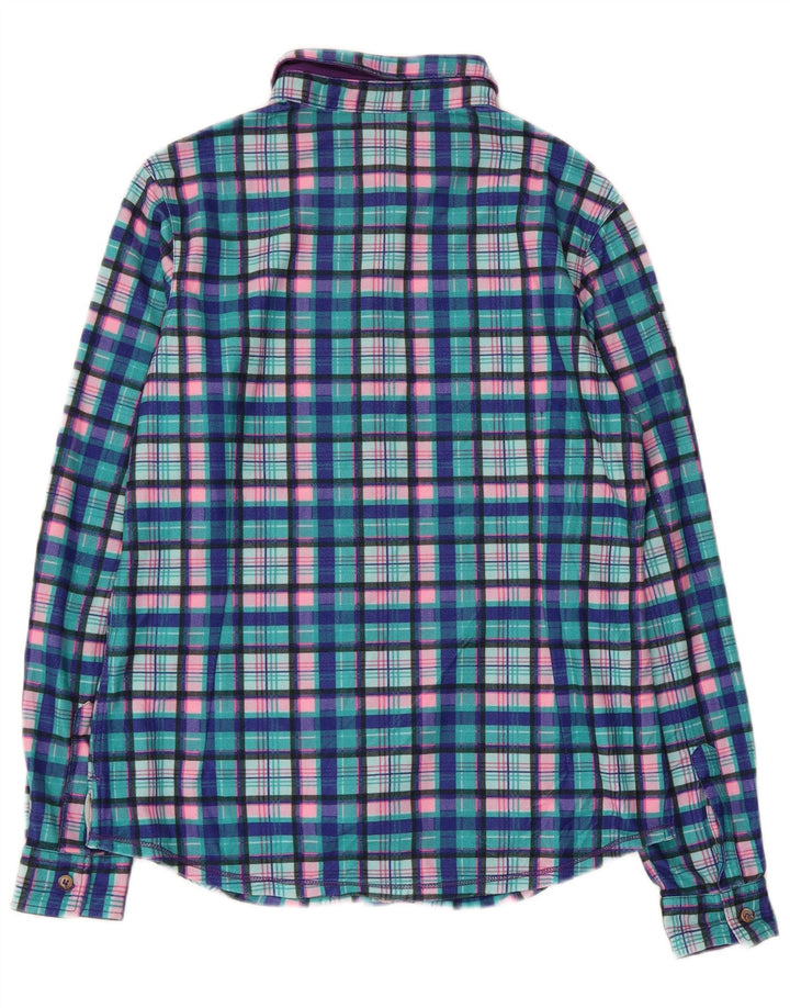 Camisa feminina de flanela BRUGI UK 14 grande xadrez azul