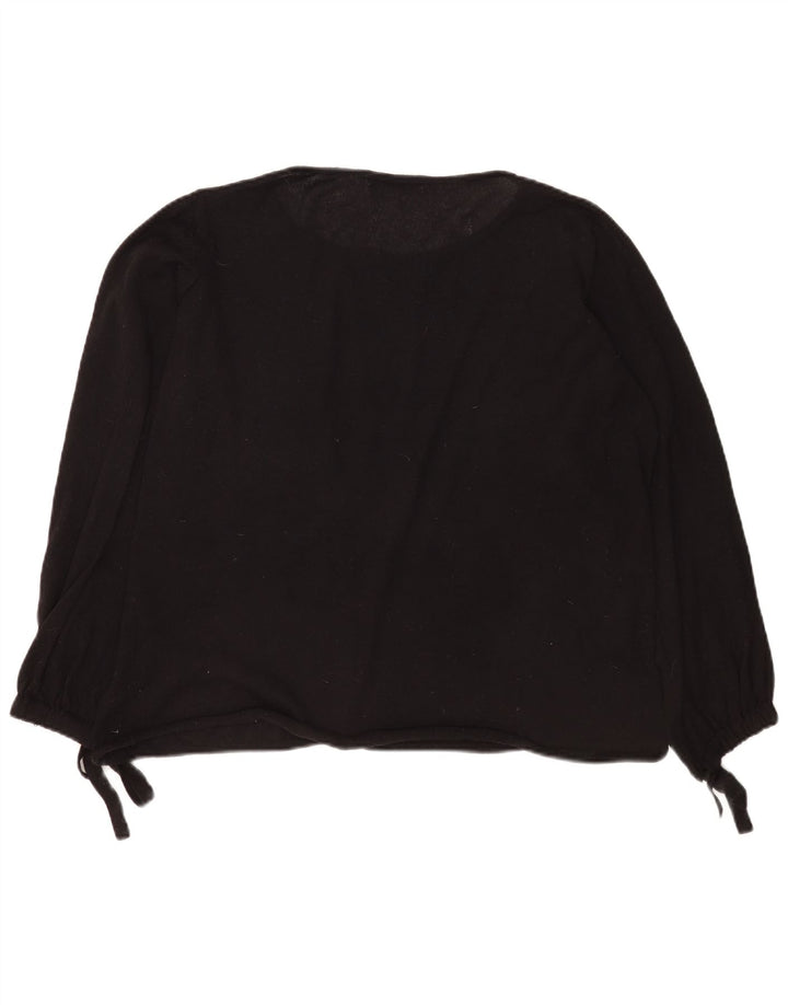 Zara Suéter feminino oversized com gola canoa Reino Unido 10 pequeno poliéster preto