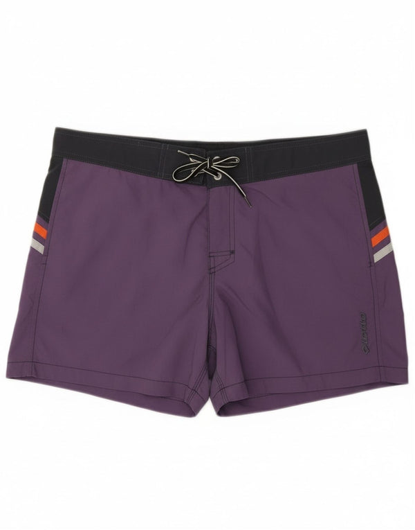 Shorts de natação masculino Lotto UK 40/42 nylon listrado roxo grande