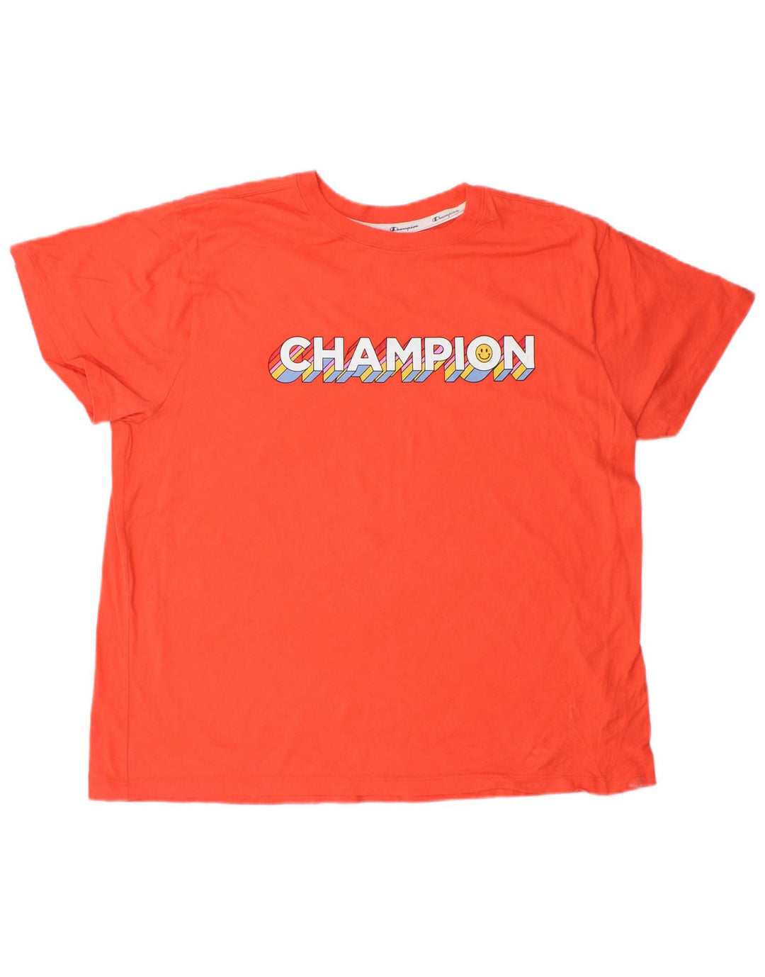 Camiseta feminina com estampa CHAMPION UK 20 2XL algodão laranja