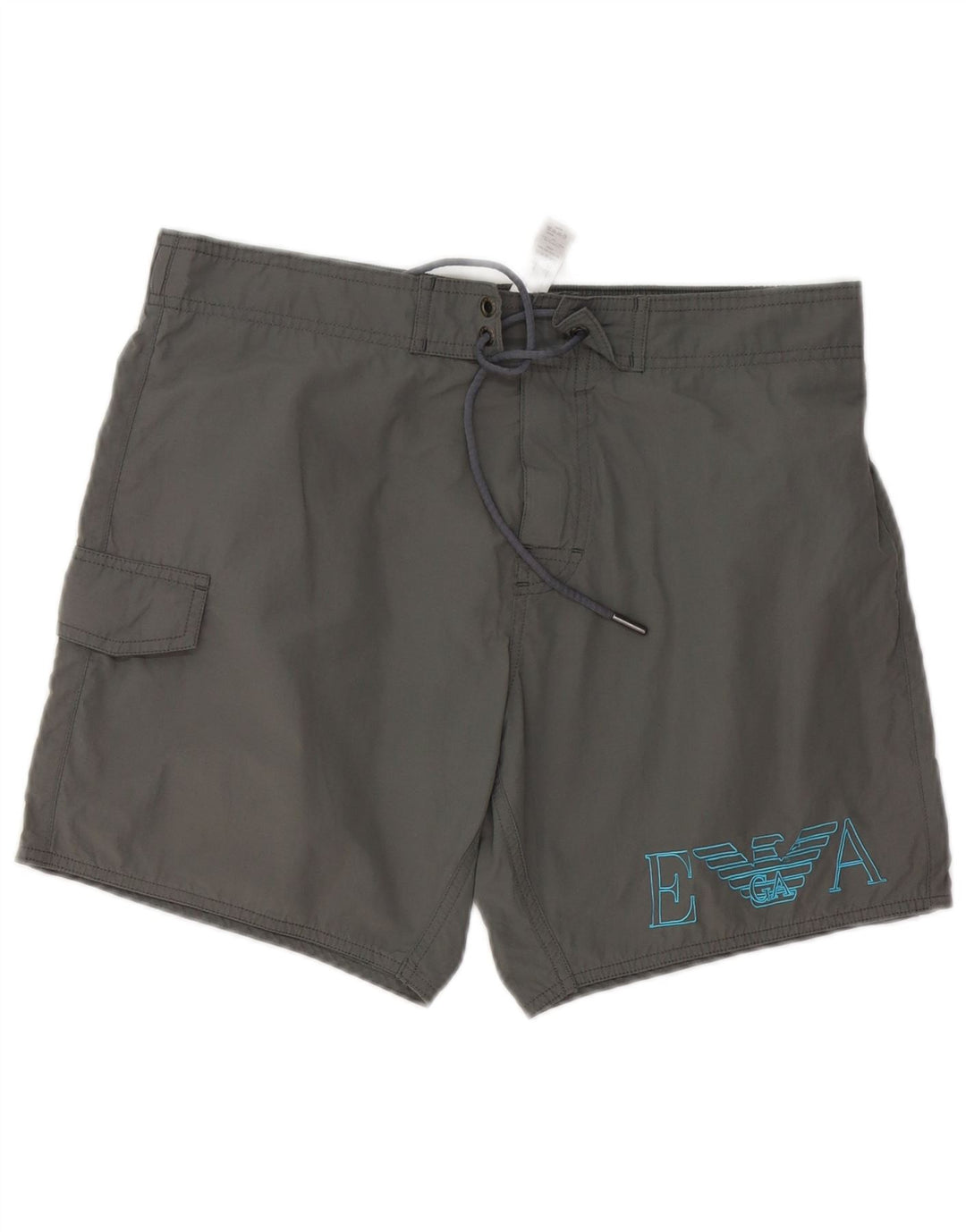 Calção de banho masculino Emporio Armani gráfico grande cinza poliéster