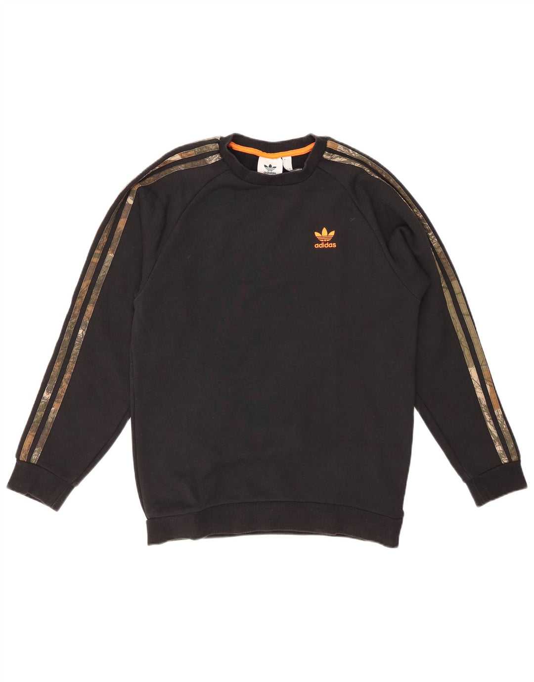ADIDAS Mens Moletom Jumper Pequeno Algodão Preto