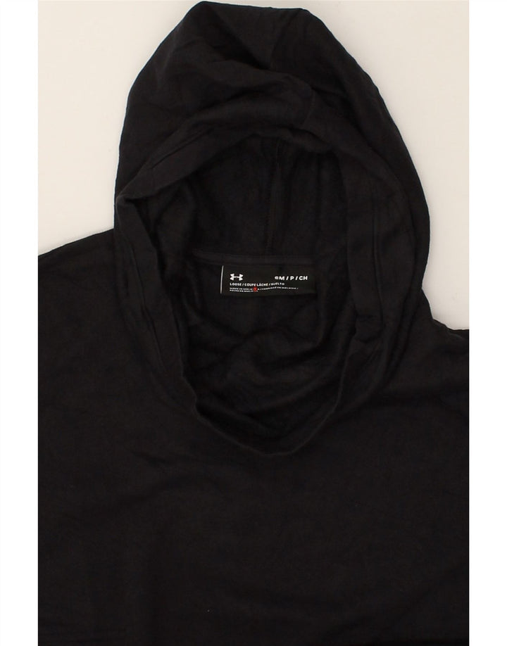 UNDER ARMOUR Womens Hoodie Jumper UK 10 Small Black Cotton | Vintage Under Armour | Thrift | Second-Hand Under Armour | Used Clothing | Messina Hembry 