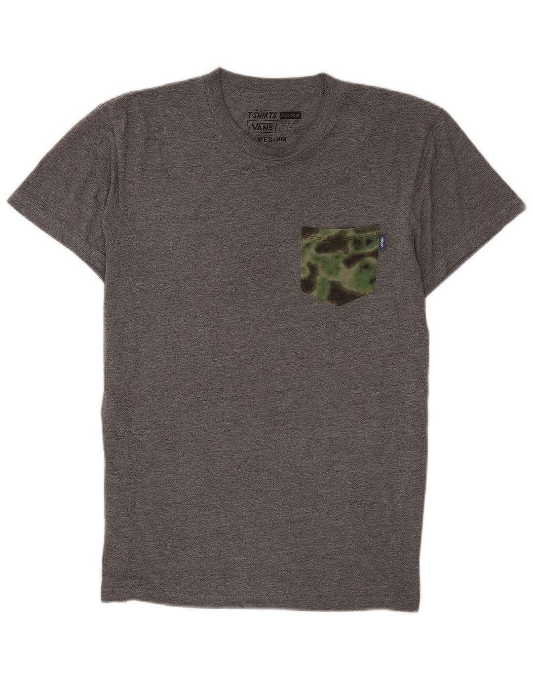 Camiseta masculina Vans Custom Fit Top cinza médio algodão manchado