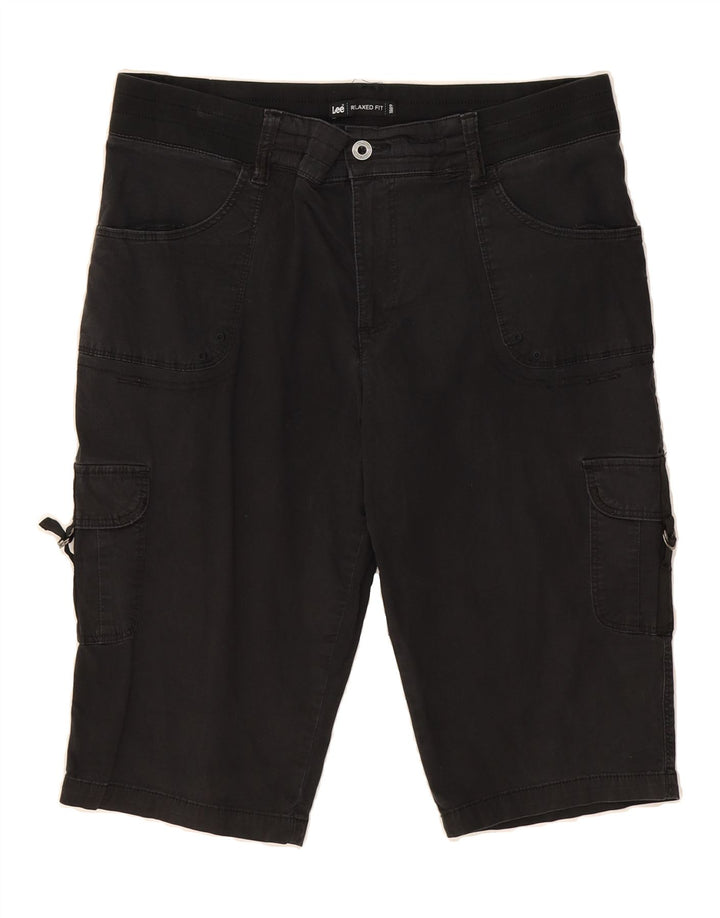 LEE Womens Relaxed Fit Cargo Bermuda Shorts US 16 2XL W34 Black Cotton Vintage Lee and Second-Hand Lee from Messina Hembry 