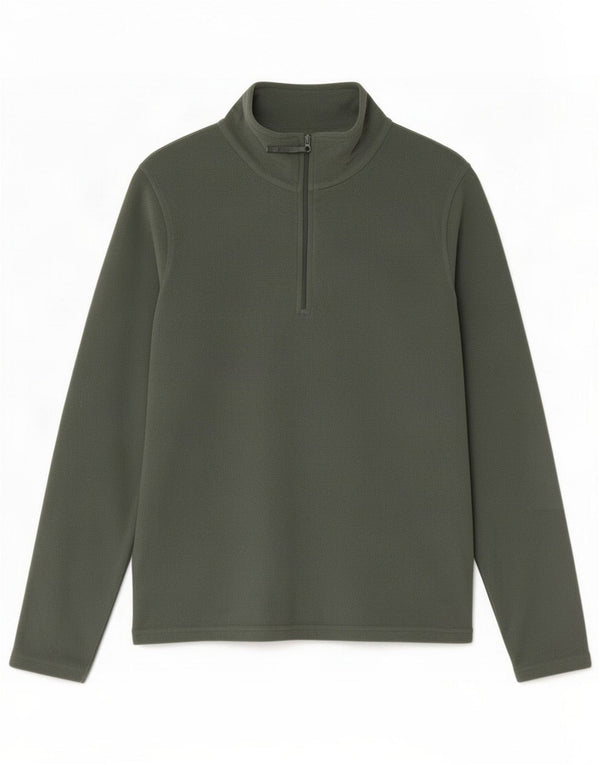 Mountain Warehouse Mens Zip Neck Fleece Jumper Poliéster Verde Médio