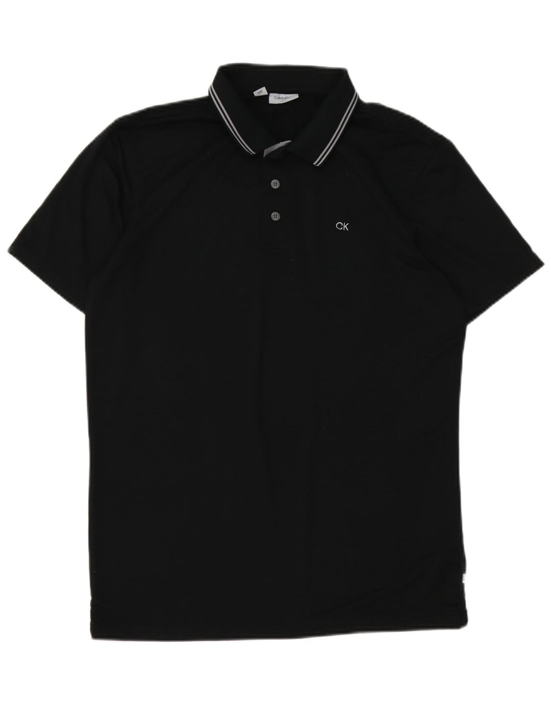 Camisa polo masculina Calvin Klein poliéster preto médio