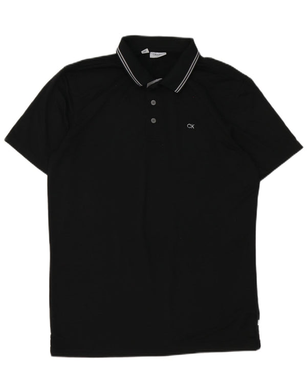 Camisa polo masculina Calvin Klein poliéster preto médio