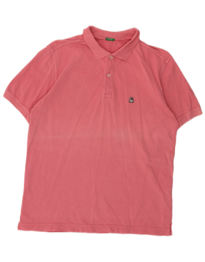 Camisa pólo masculina BENETTON grande rosa