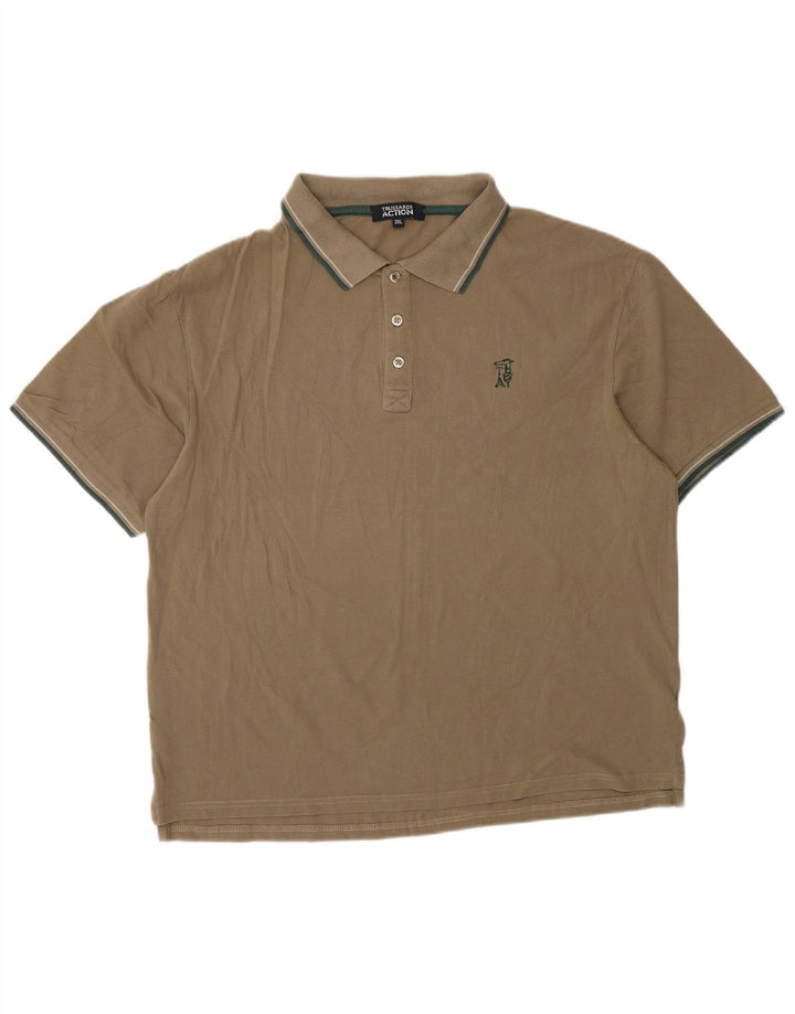 Camisa polo masculina TRUSSARDI 3XL algodão marrom