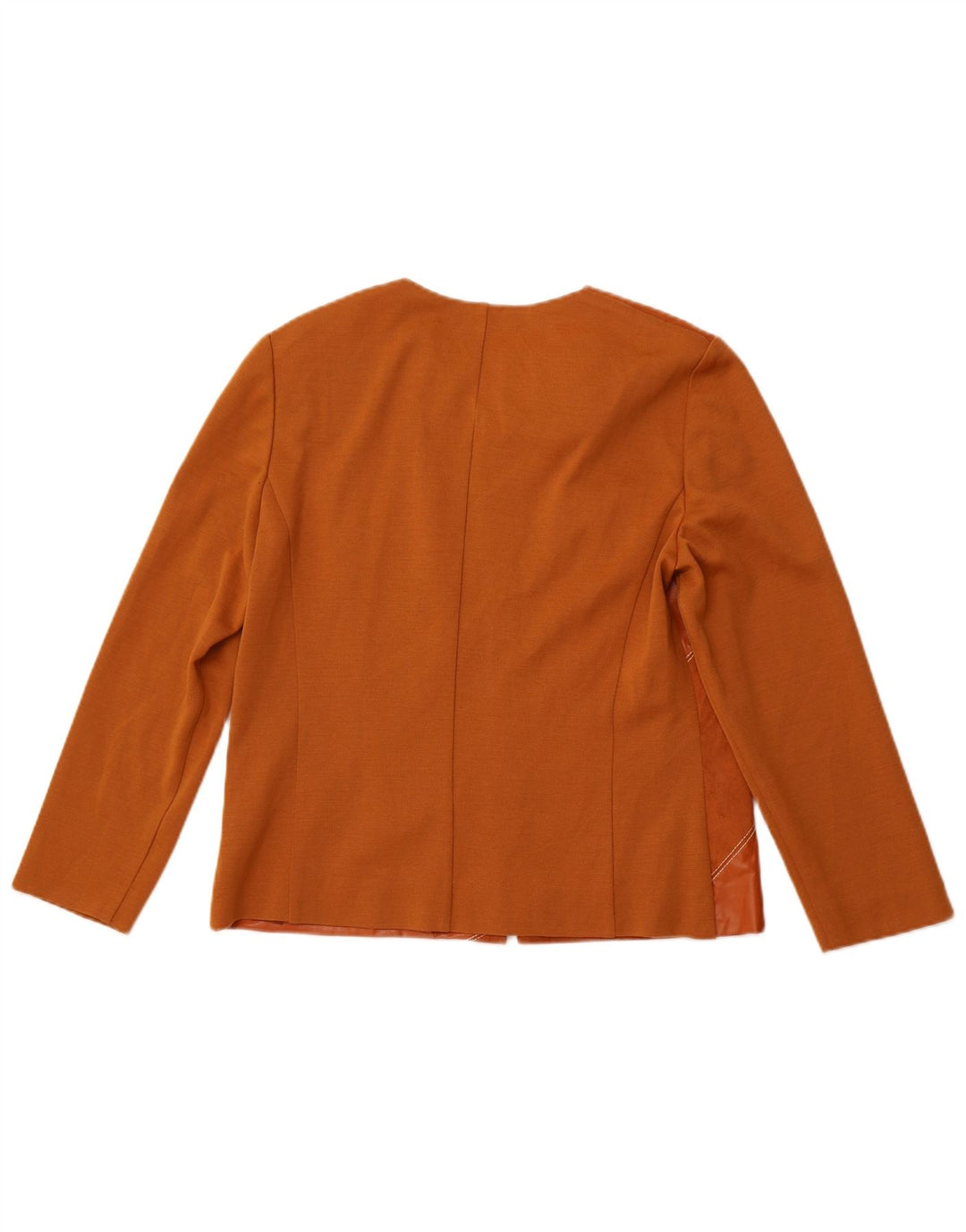 Suéter cardigã feminino PIERRE CARDIN Reino Unido 14 lã patchwork marrom médio