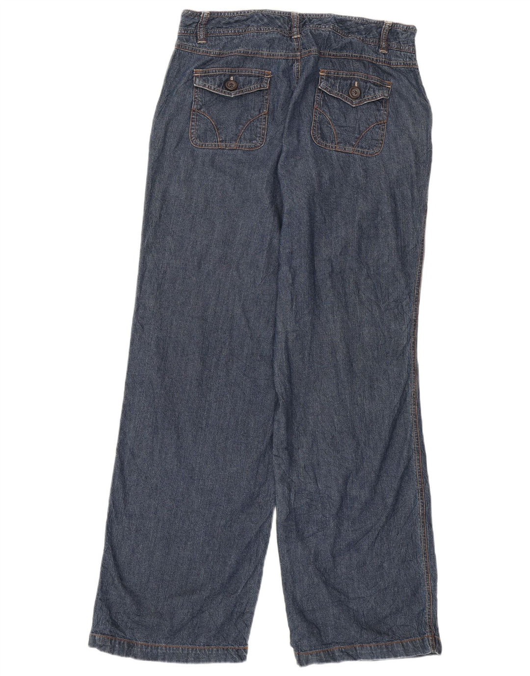 Calça jeans feminina DOCKERS com ajuste favorito de perna larga US 8 médio W30 L31 azul marinho