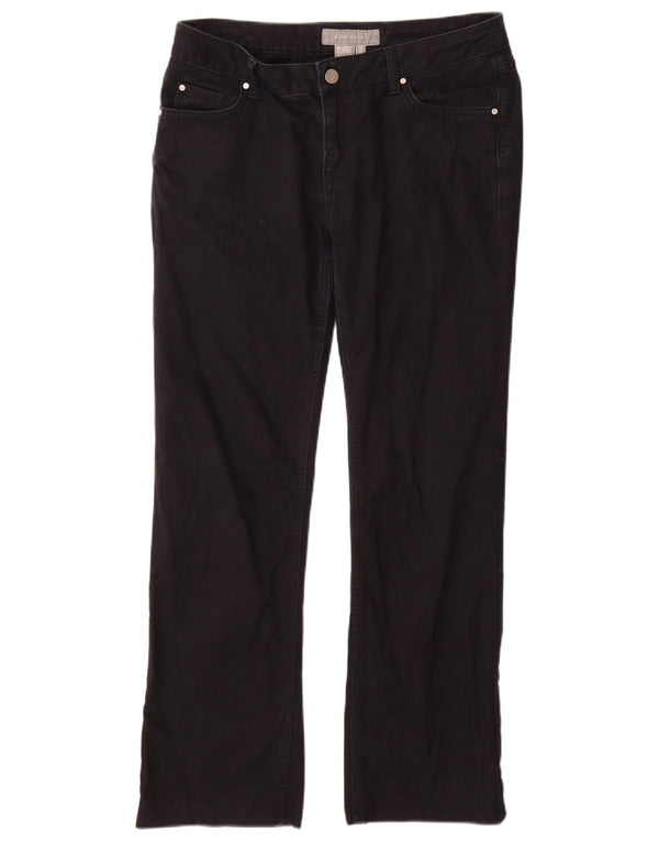 Calça feminina reta casual Zara EU 44 XL W34 L29 algodão azul marinho