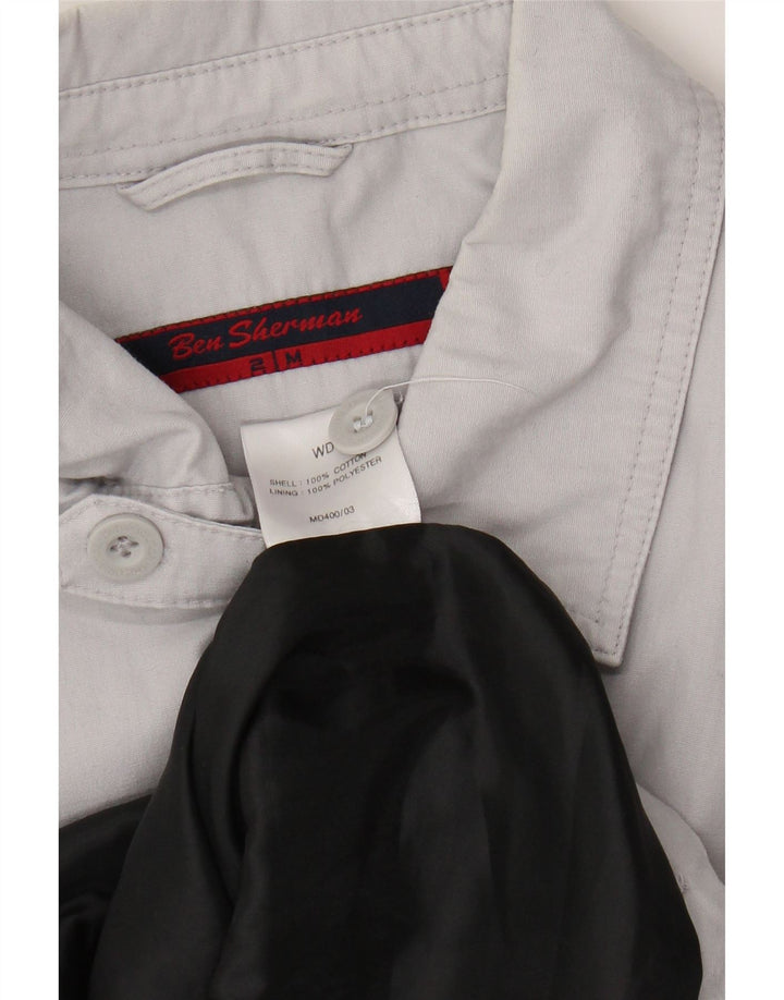 Jaqueta bomber masculina BEN SHERMAN Reino Unido 38 algodão cinza médio