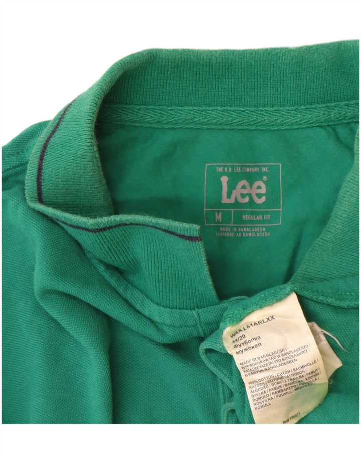 Camisa polo masculina Lee Regular Fit algodão verde médio