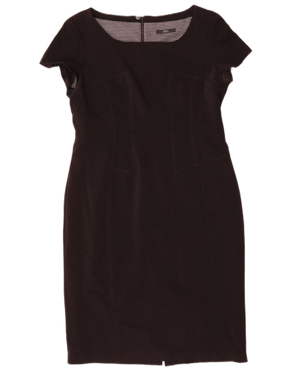 Vestido bainha feminino Marks & Spencer Reino Unido 14 grande poliéster preto