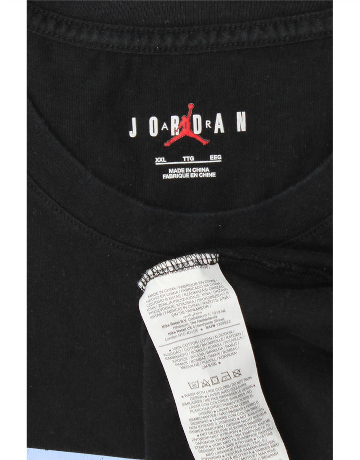 Camiseta gráfica masculina Jordan Top 2XL algodão preto