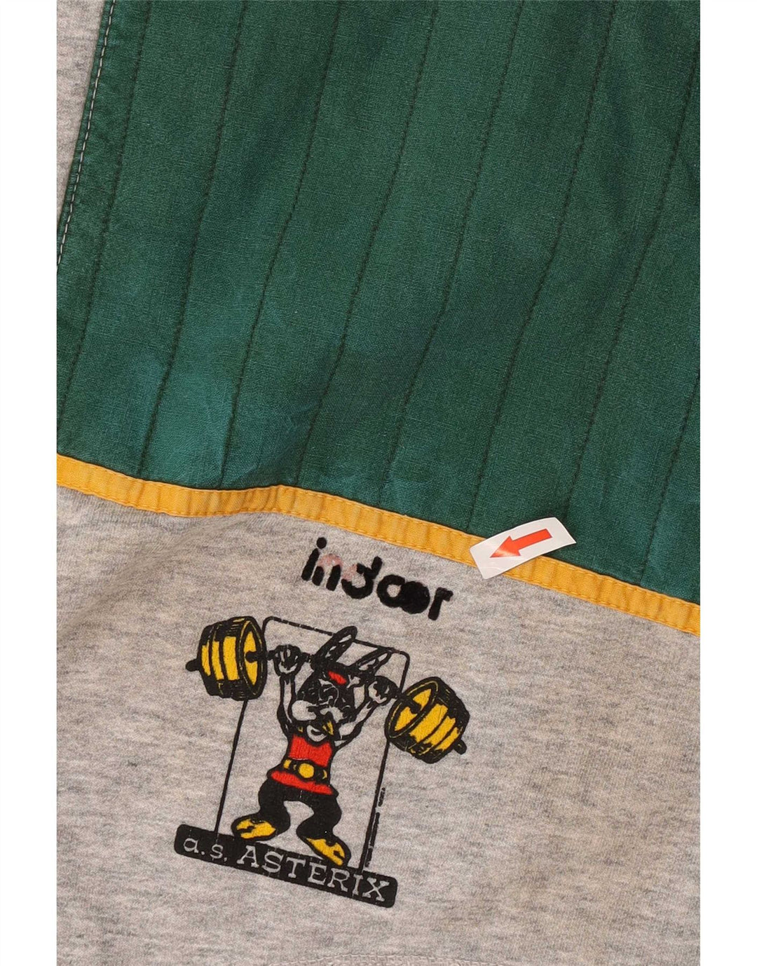Jaqueta masculina vintage sem mangas com top cinza grande bloco colorido