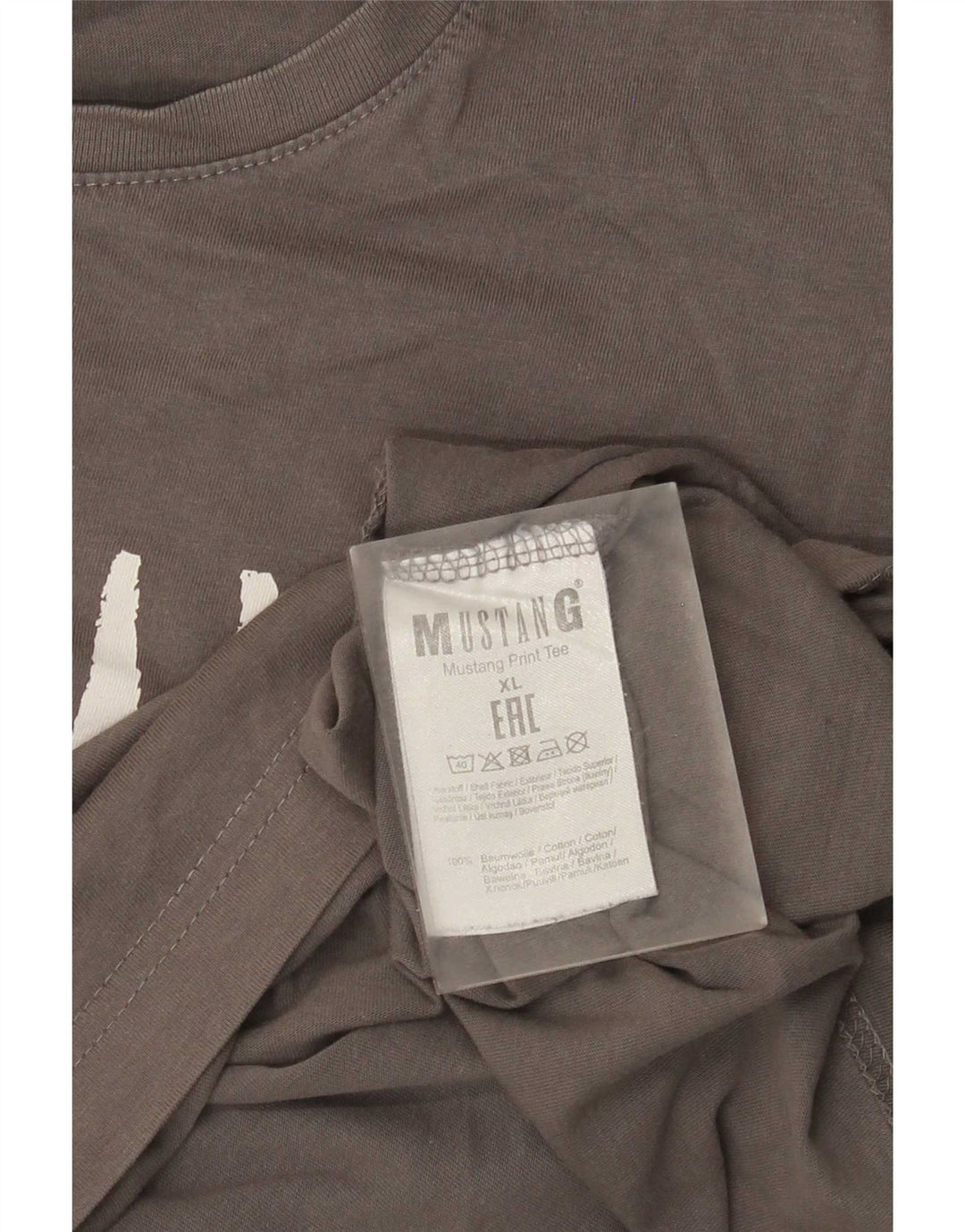 Camiseta gráfica masculina Mustang Top XL algodão cinza