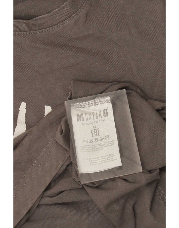 Camiseta gráfica masculina Mustang Top XL algodão cinza