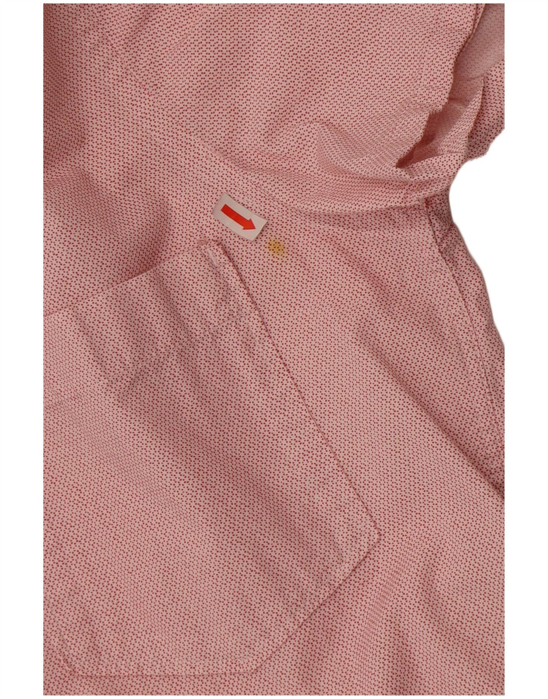 Tommy Hilfiger Camisa masculina de manga curta slim fit de algodão manchado vermelho médio