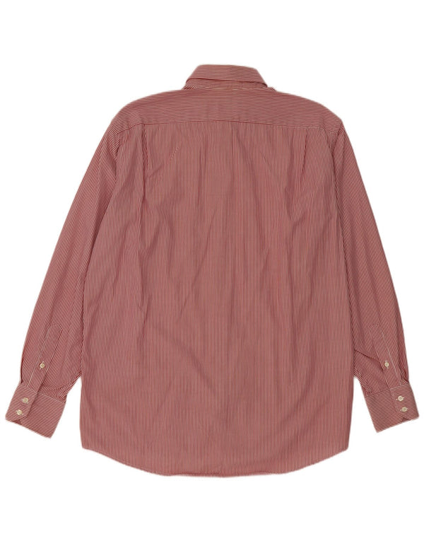 Camisa masculina Lacoste tamanho 42 grande algodão listrado vermelho