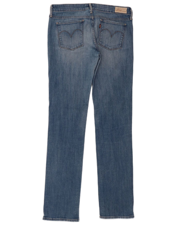 Calça jeans feminina Levi's Slight Curve Straight US 8 Médio W29 L33 Azul Algodão