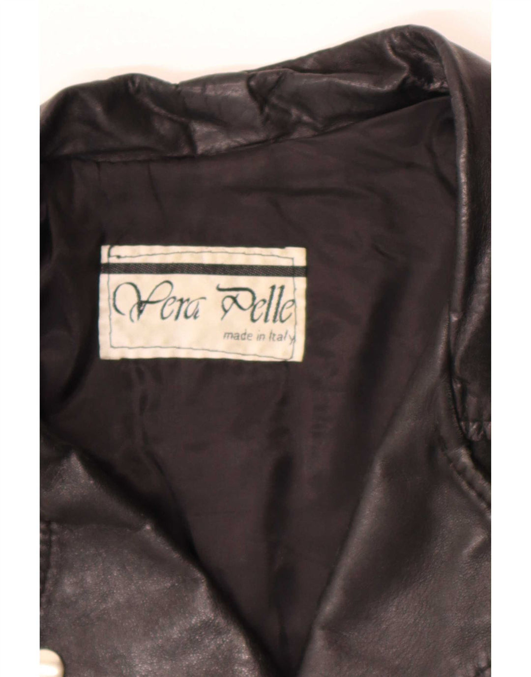 Jaqueta feminina vintage de couro para motociclista UK 12 média preta