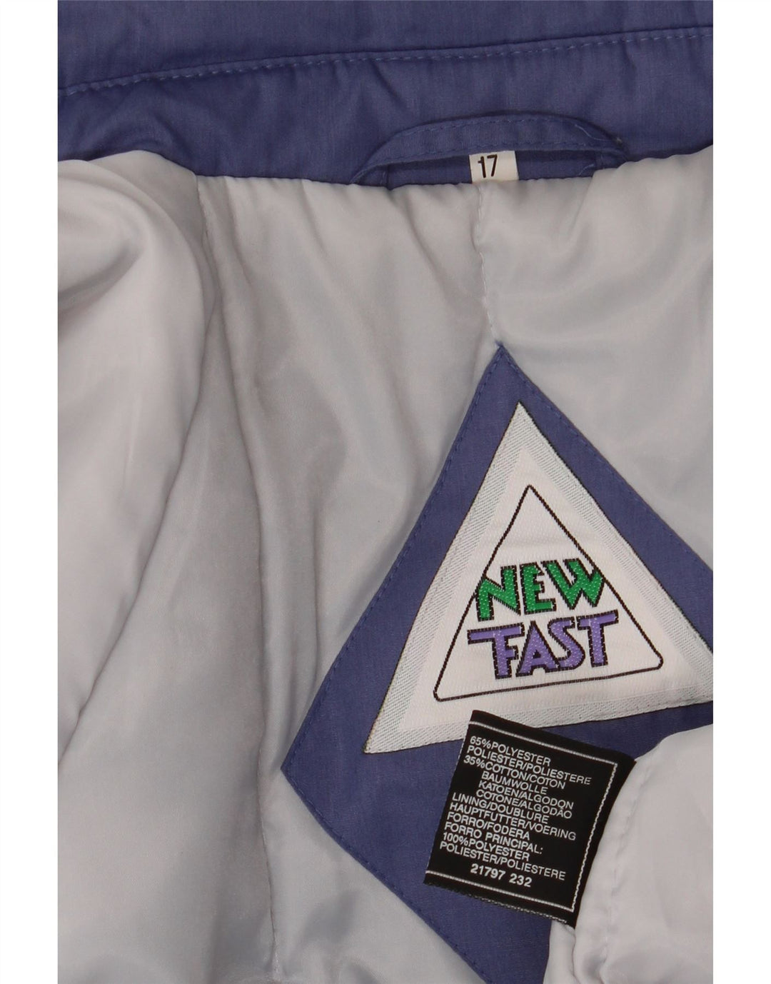 Novo casaco corta-vento feminino rápido Reino Unido 16 grande poliéster azul