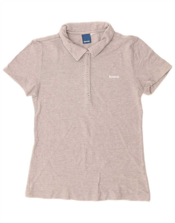 Polo feminino REEBOK UK 8 pequeno cinza