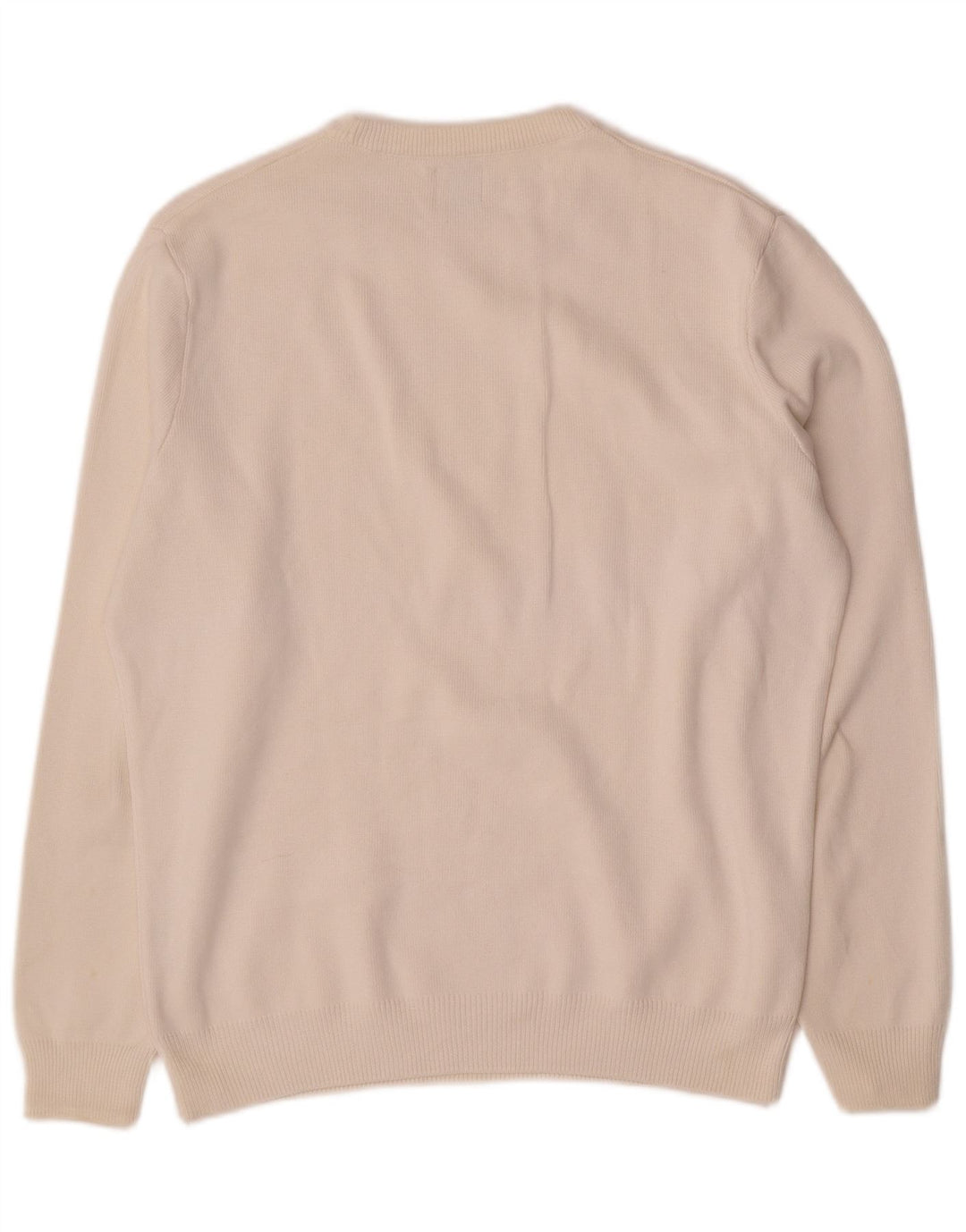 Zara Suéter masculino com gola redonda e algodão branco médio