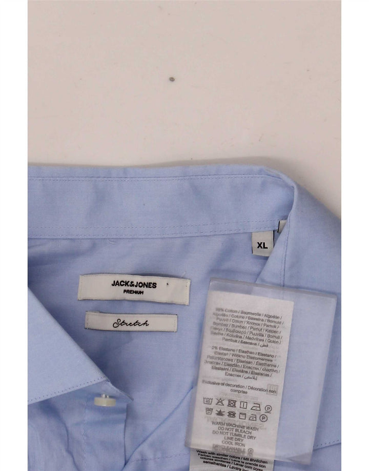 Camisa masculina Jack & Jones XL azul algodão