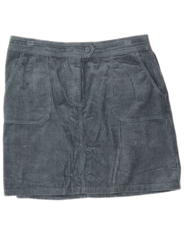 Saia feminina de veludo cotelê MONSOON Reino Unido 16 grande W34 algodão verde