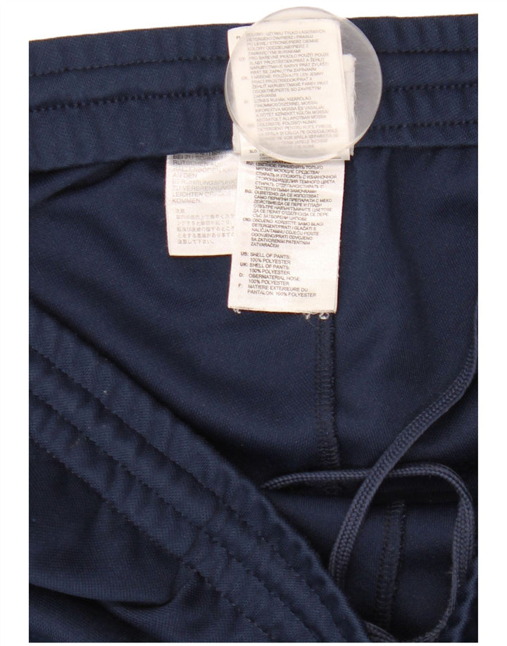 Calça de treino masculina Adidas UK 44/46 grande poliéster azul marinho