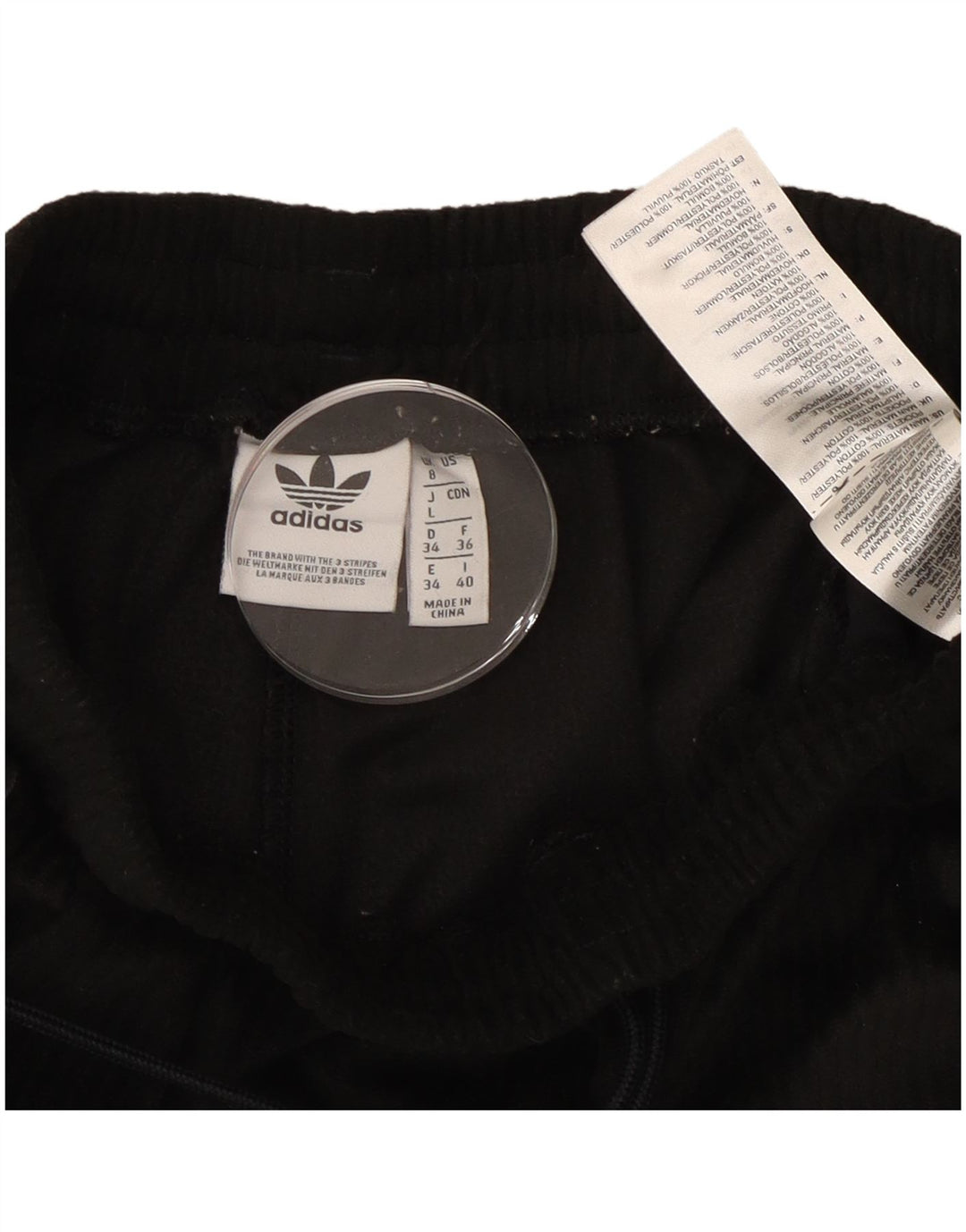 Adidas Womens Tracksuit Calças Joggers UK 8 Pequeno Poliéster Preto