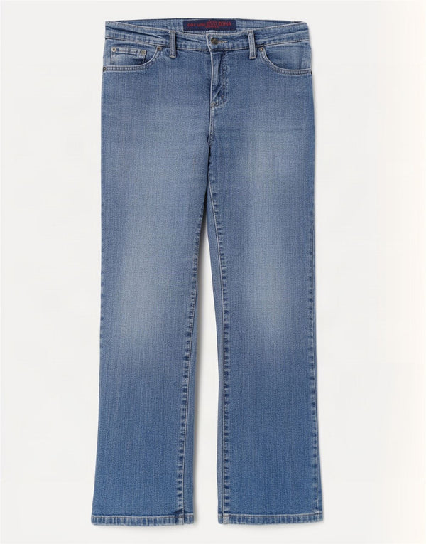 Marks & Spencer Feminino Per Una Bootcut Jeans Reino Unido 12 Médio W30 L29 Azul