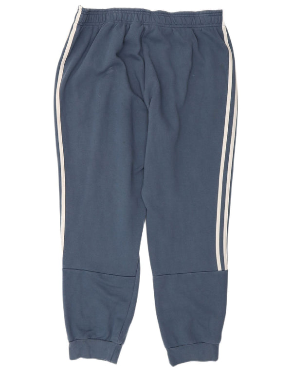 Calça de treino masculina Adidas Joggers grande algodão azul marinho