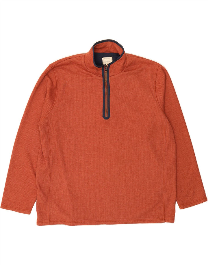 MOUNTAIN WAREHOUSE Mens Zip Neck Sweatshirt Jumper 2XL Orange Cotton Vintage Mountain Warehouse and Second-Hand Mountain Warehouse from Messina Hembry 