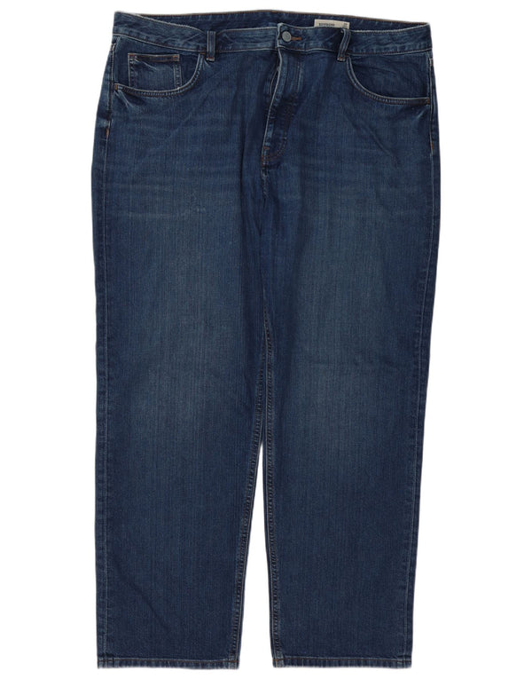 Calça jeans feminina Marks & Spencer Boyfriend Tapered Reino Unido 20 2XL W40 L31 Azul marinho