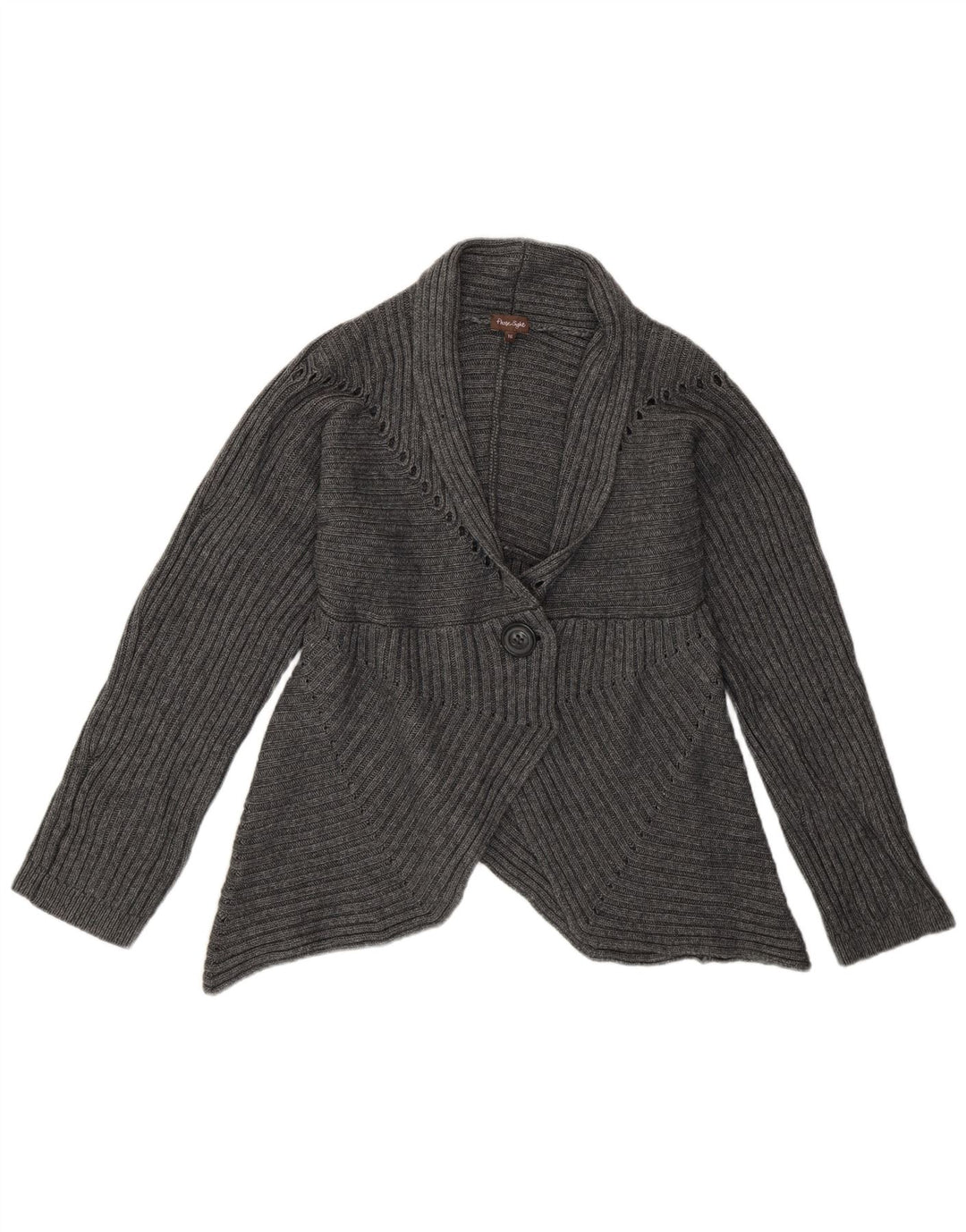 Suéter cardigã feminino Phase Eight Reino Unido 16 grande viscose cinza