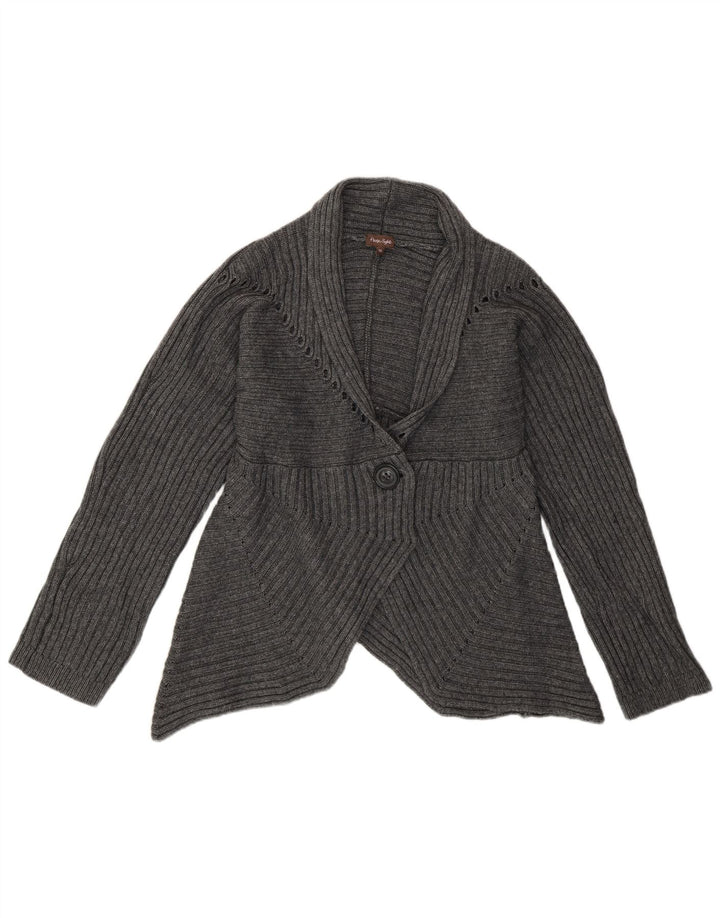 Suéter cardigã feminino Phase Eight Reino Unido 16 grande viscose cinza